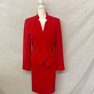 Elegant Red Skirt Set